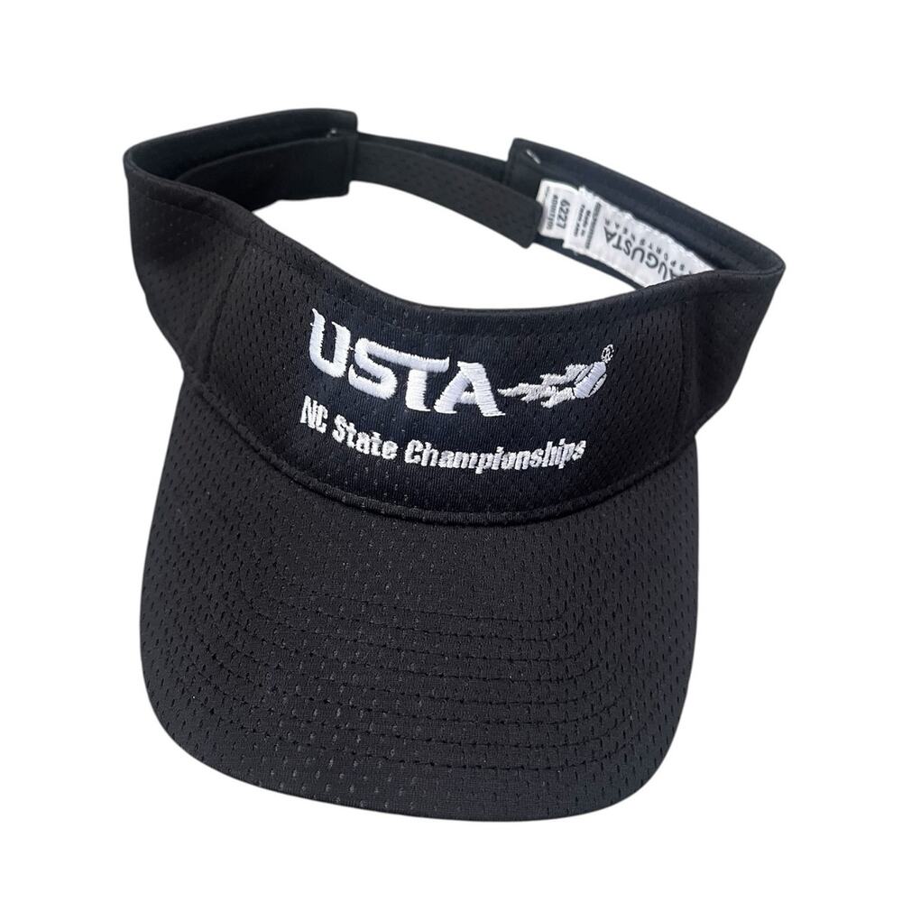 USTA North Carolina State Championships Visor Tennis Black White